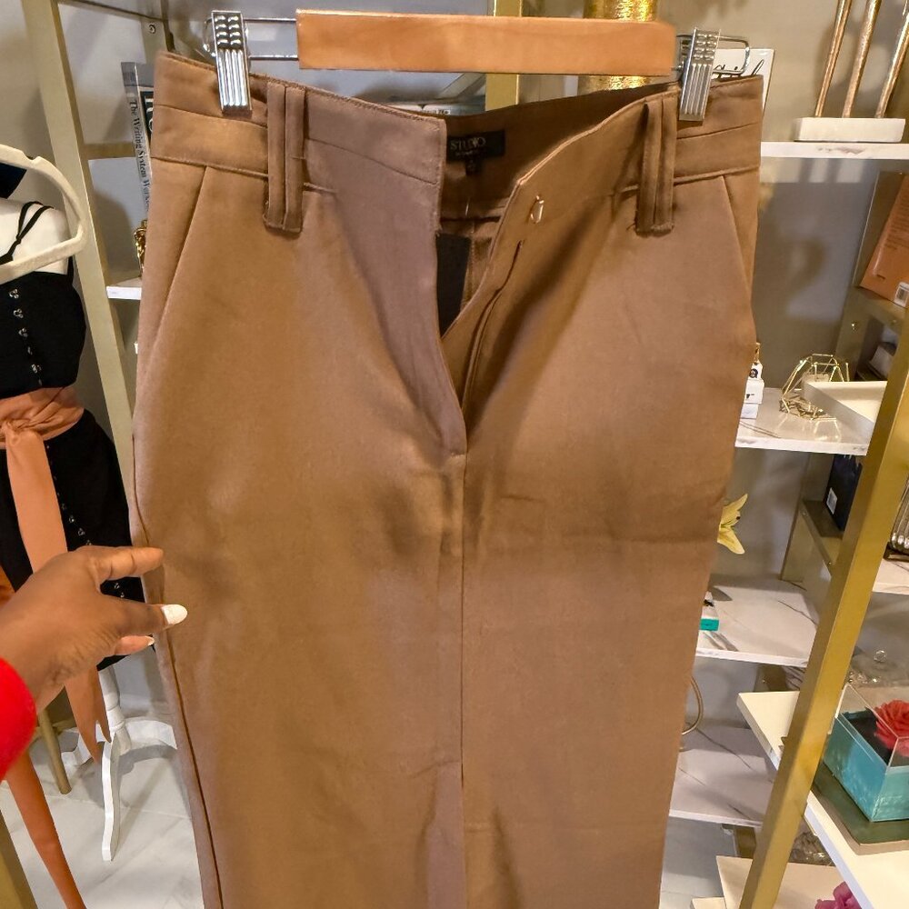 NWT Front slit mocha maxi skirt